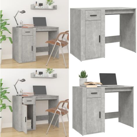 Scrivania Grigio Cemento 100x49x75 cm in Legno Multistrato - Scrivania da ufficio - Scrivania moderna