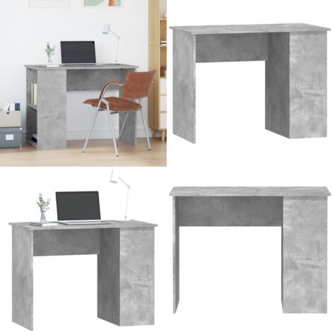 Scrivania Grigio Cemento 100x55x75 cm in Legno Multistrato - Scrivania da ufficio - Scrivania con ripiani