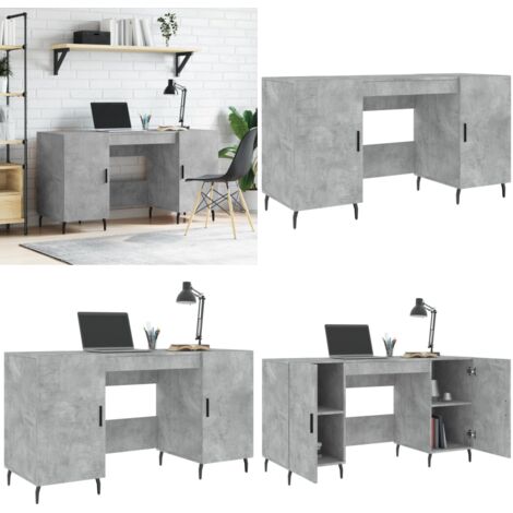Scrivania Grigio Cemento 140x50x75 cm in Legno Multistrato - Scrivania in legno - Scrivania in legno multistrato