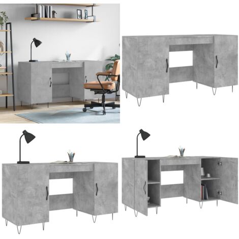 Scrivania Grigio Cemento 140x50x75 cm in Legno Multistrato - Scrivania in legno - Scrivania in legno multistrato