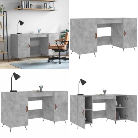 Scrivania Grigio Cemento 140x50x75 cm in Legno Multistrato - Scrivania in legno - Scrivania in legno multistrato