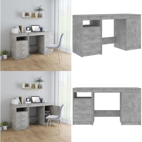 Scrivania Grigio Cemento 140x50x76 cm in Truciolato - Scrivania grigia cemento - Scrivania moderna
