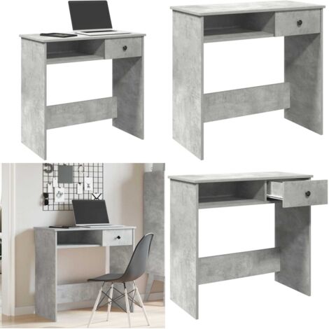 Scrivania Grigio Cemento 80x40x75 cm in Legno Multistrato - Scrivania da ufficio - Scrivania da studio