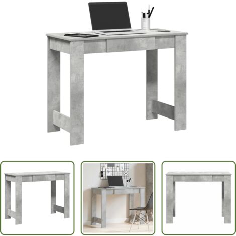 Scrivania grigio cemento -  Scrivania Grigio Cemento 100x45x75 cm in Legno Multistrato