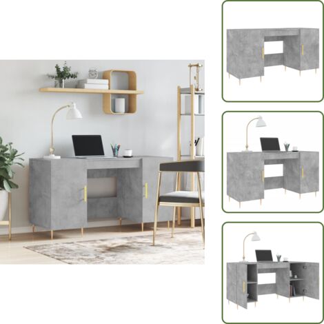 Scrivania grigio cemento - vidaXL Scrivania Grigio Cemento 140x50x75 cm in Legno Multistrato - Scrivania per ufficio domestico