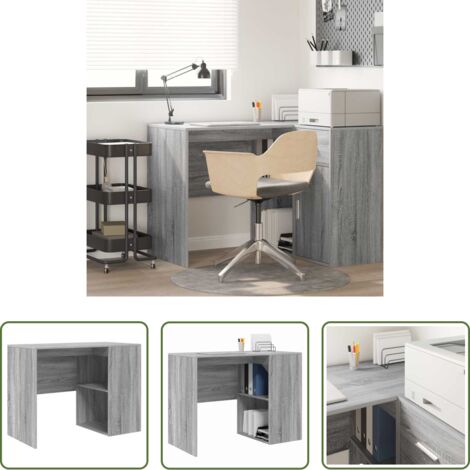 Scrivania grigio sonoma -  Scrivania Grigio Sonoma 102 x 50 x 75 cm Legno multistrato