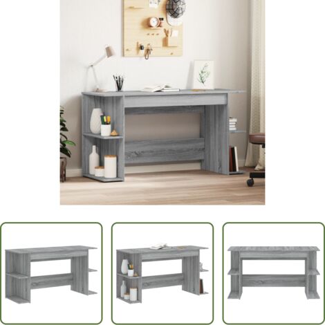 Scrivania grigio sonoma -  Scrivania Grigio Sonoma 140x50x75 cm in Legno Multistrato