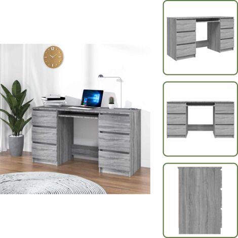 Scrivania grigio sonoma - vidaXL Scrivania Grigio Sonoma 140x50x77 cm in Legno Multistrato -
