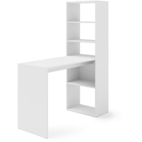 Scrivania HARMONY con scrivania per computer e ripiani in bianco opaco