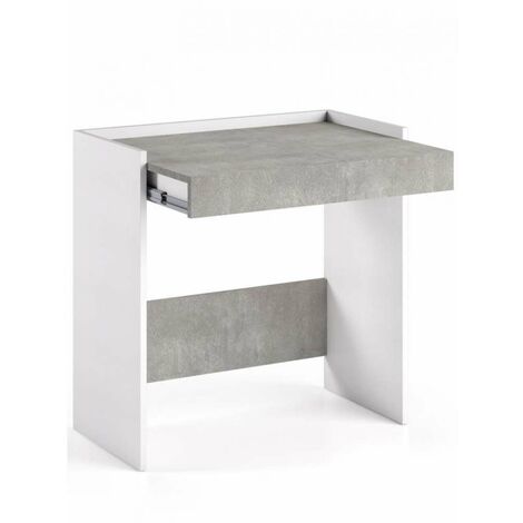 Scrivania Home Office A Terra bianco piano cemento
