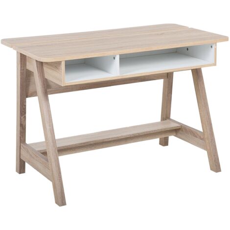 Scrivania in colore legno e bianco 110x60cm Jackson
