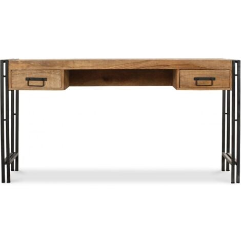 Scrivania in Legno con Cassetti - Stile Industriale - Onawa Legno naturale