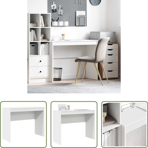 Scrivania in legno ingegnerizzato -  Scrivania Bianco 100 x 40 x 76 cm