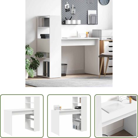 Scrivania in legno -  Scrivania Bianco 113 x 54 x 120 cm Legno multistrato