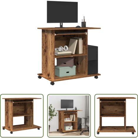 Scrivania in legno -  Scrivania da Computer Legno Antico 80x50x75cm Legno Multistrato