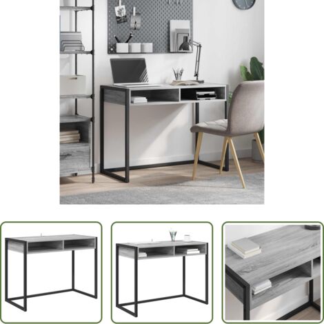 Scrivania in legno -  Scrivania Grigio Sonoma 100 x 50 x 75 cm Legno multistrato