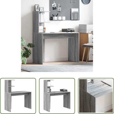 Scrivania in legno -  Scrivania Grigio Sonoma 102 x 50 x 124 cm Legno multistrato