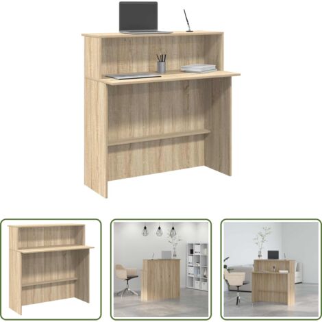 Scrivania in legno -  Scrivania per Reception Rovere Sonoma 100x50x103,5 cm in Legno Massello