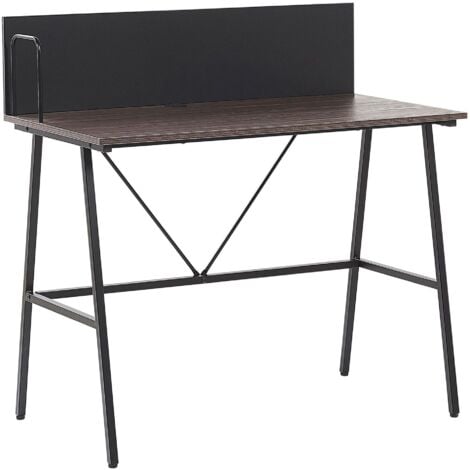 Scrivania in Truciolare Marrone Scuro e Metallo per Ufficio 100 x 50 cm Hastings