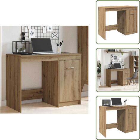Scrivania in truciolato - vidaXL Scrivania Rovere Artigianale 100x50x76 cm in Legno Multistrato - Scrivania artigianale