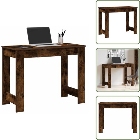 Scrivania in truciolato - vidaXL Scrivania Rovere Fumo 100x45x75 cm in Legno Multistrato - Scrivania rovere fumo