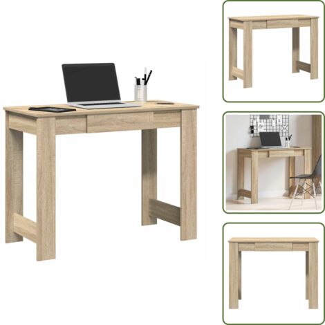 Scrivania in truciolato - vidaXL Scrivania Rovere Sonoma 100x45x75 cm in Legno Multistrato - Scrivania rovere