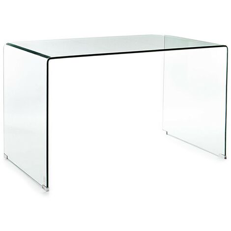 Scrivania in vetro curvato trasparente cm. H.74 x L.126 x P.70