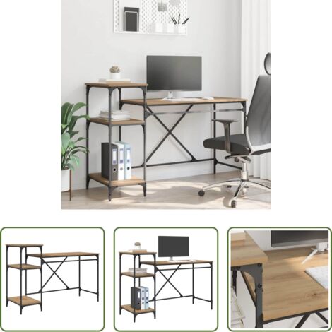 Scrivania industriale -  Scrivania Rovere artigianale 135 x 50 x 90 cm Legno multistrato