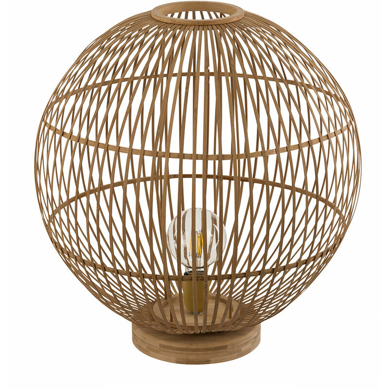 Image of Lampada da tavolo lampada boho bambù lampada da comodino camera da letto, soggiorno corridoio, colore naturale, 1x attacco E27, DxH 50x53,5 cm