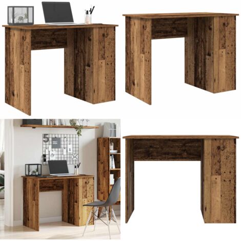 Scrivania Legno Antico 100x55x75 cm in Legno Multistrato - Scrivania da ufficio - Scrivania con ripiani