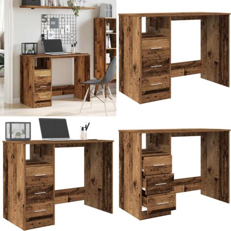Scrivania Legno Antico 102x50x76 cm in Legno Multistrato - Scrivania da ufficio - Scrivania moderna