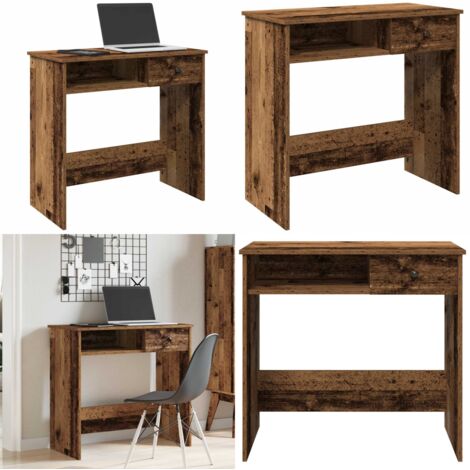 Scrivania Legno Antico 80x40x75 cm in Truciolato - Scrivania da studio - Scrivania da ufficio