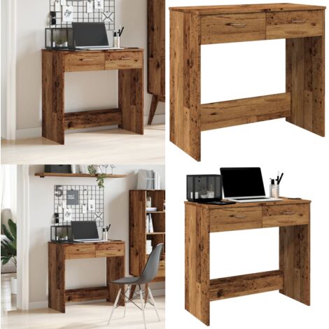Scrivania Legno Antico 80x40x75 cm in Truciolato - Scrivania legno antico - Scrivania moderna
