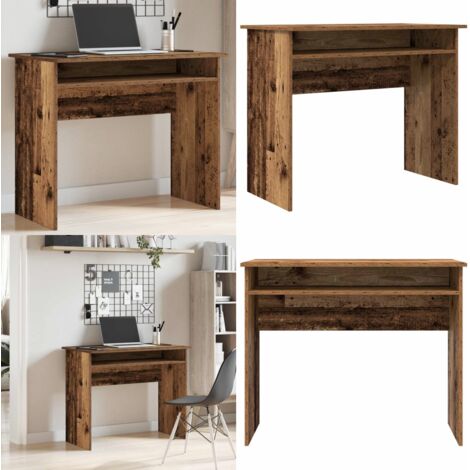 Scrivania Legno Antico 90x50x74 cm in Legno Multistrato - Scrivania da ufficio - Scrivania moderna