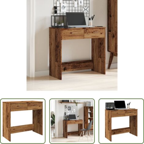 Scrivania legno antico -  Scrivania Legno Antico 80x40x75 cm in Truciolato