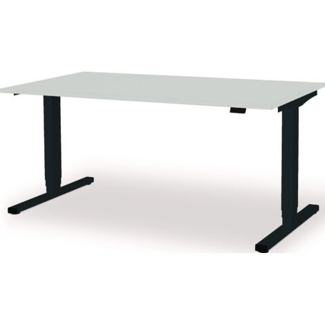 Scrivania levero H650-1250xL1600xP800mm antracite/grigio chiaro elettrica