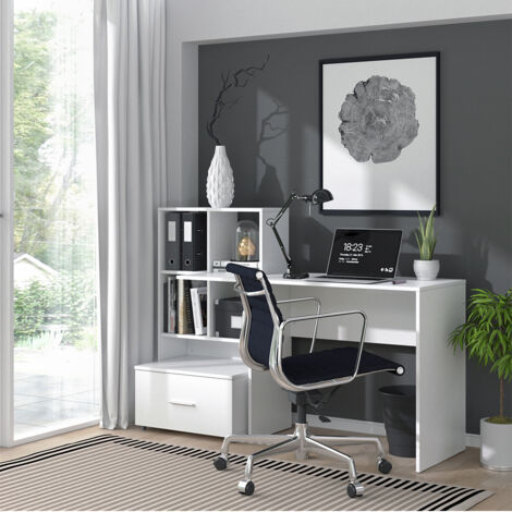 Scrivania Lorio, Bianco, 149.2 x 49.8 cm, Vicco