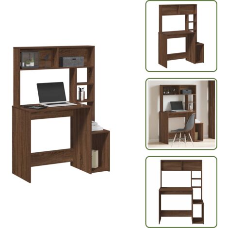 Scrivania marrone - vidaXL Scrivania Mensole Rovere Marrone 100x45x140cm Legno Multistrato - Scrivania per ufficio