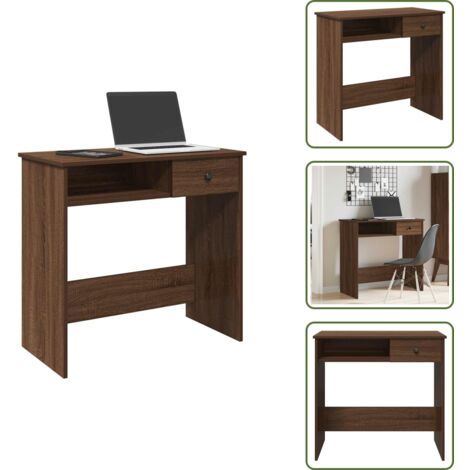 Scrivania marrone - vidaXL Scrivania Rovere Marrone 80x40x75 cm in Legno Multistrato - Scrivania per ufficio