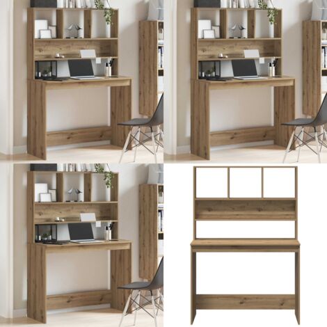 Scrivania Mensole Rovere Artigianale 102x45x148 cm Multistrato - Scrivania da ufficio - Mensole