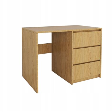 SCRIVANIA MODERNA 3 CASSETTI ROVERE PIETRA  SENZA MANIGLIA 96,2X75X50cm