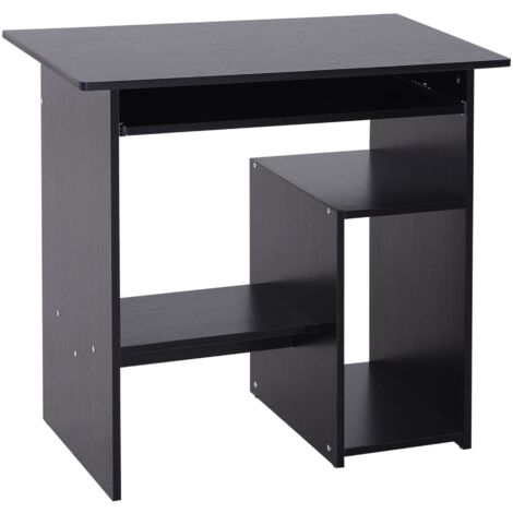 Scrivania Moderna Porta PC e Ripiano Tastiera Estraibile 80x45x75 cm Nero