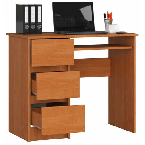 Scrivania Moderna, Scrivania Salvaspazio, Scrivania Ufficio, Scrivania con Cassettiera, Organizer Scrivania, Scrivania Computer con Ripiano, Scrivania con 3 Cassetti, Scrivania Cameretta