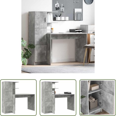Scrivania moderna -  Scrivania 2 pcs Grigio cemento