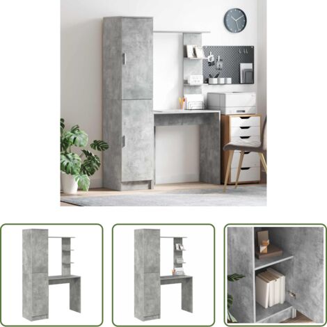Scrivania moderna -  Scrivania 2 pcs Grigio cemento