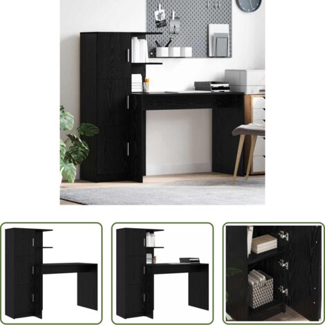 Scrivania moderna -  Scrivania 2 pcs Rovere Nero