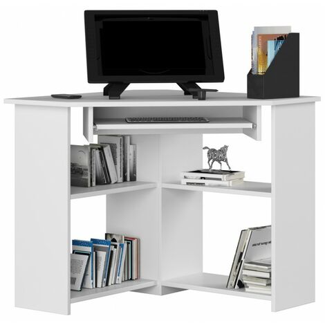 Scrivania Moderna, Scrivania Angolare, Scrivania Salvaspazio, Scrivania Ufficio, Scrivania Computer con Ripiani, Organizer Scrivania, Scrivania Cameretta