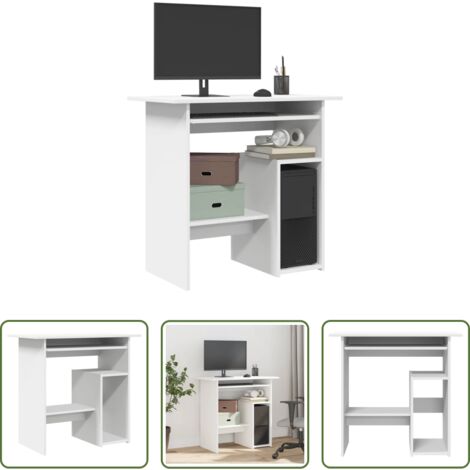 Scrivania moderna -  Scrivania Bianca 80x45x74 cm in Legno Multistrato