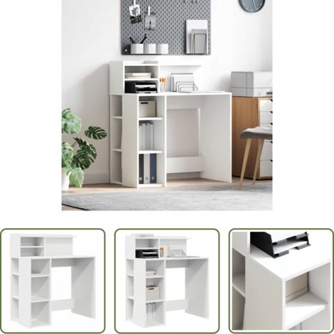 Scrivania moderna -  Scrivania Bianco 90 x 48 x 101,5 cm Legno multistrato