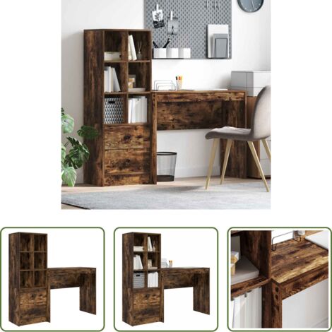 Scrivania moderna -  Scrivania con cassetto 2 pcs Rovere fumé